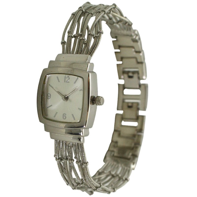 Olivia Pratt Square Face Snake Chain Bracelet Watch, 1 of 5