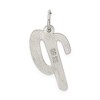 Black Bow Jewelry Sterling Silver Madison Collection LG Classic Script Initial P Pendant - 3 of 4