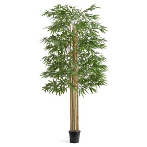 Maia Shop Artificial Bamboo Tree Faux Silk Tropical Home Decoration with Realistic Leaves and Trunks Ideal for Home and Office - 1 of 4