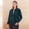 Anna-Kaci Sequin Shiny Bright Color Bomber Zip-Up Solid Jacket for Party Wear - 4 of 4