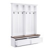 Cesicia 55.9"W x 15.0"D x 75.6"H Hall Tree with Bench, Coat Rack with 2 Large Drawer, 6 Black Hooks for Hallway, Living Room - 2 of 4