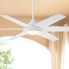 56" Casa Vieja Estate Modern Indoor Outdoor Ceiling Fan with LED Light Remote White Wood Diffuser Damp Rated for Patio Exterior House Home Porch Barn - 2 of 4