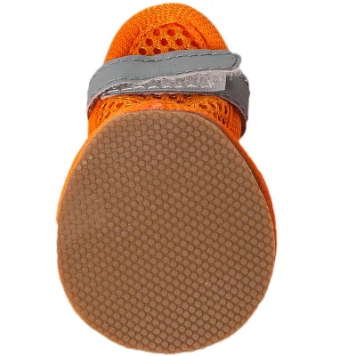 Pet Life Sporty-Supportive Water-Resistant Mesh Dog Sandals Shoes- Set Of 4, LG, Orange