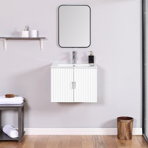 24" Floating Wall Mounted Bathroom Vanity With White Porcelain Sink Soft Close Doors Freestanding Bathroom Cabinet - 1 of 4