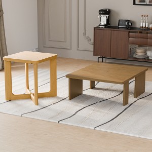 Spassway Wooden Coffee Table Sets Modern Splicing Design Coffee Tables with End Table Living Room Table Set for Apartment Home Office - 1 of 4