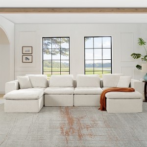 143" Cloud Chenille Modular U-Shaped Sectional Sofa with Deep Seat, No Assembly Required - 1 of 4