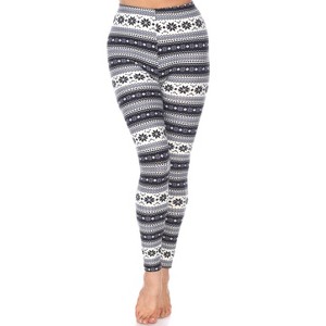 Women's One Size Fits Most Printed Leggings - One Size Fits Most - White Mark - 1 of 3