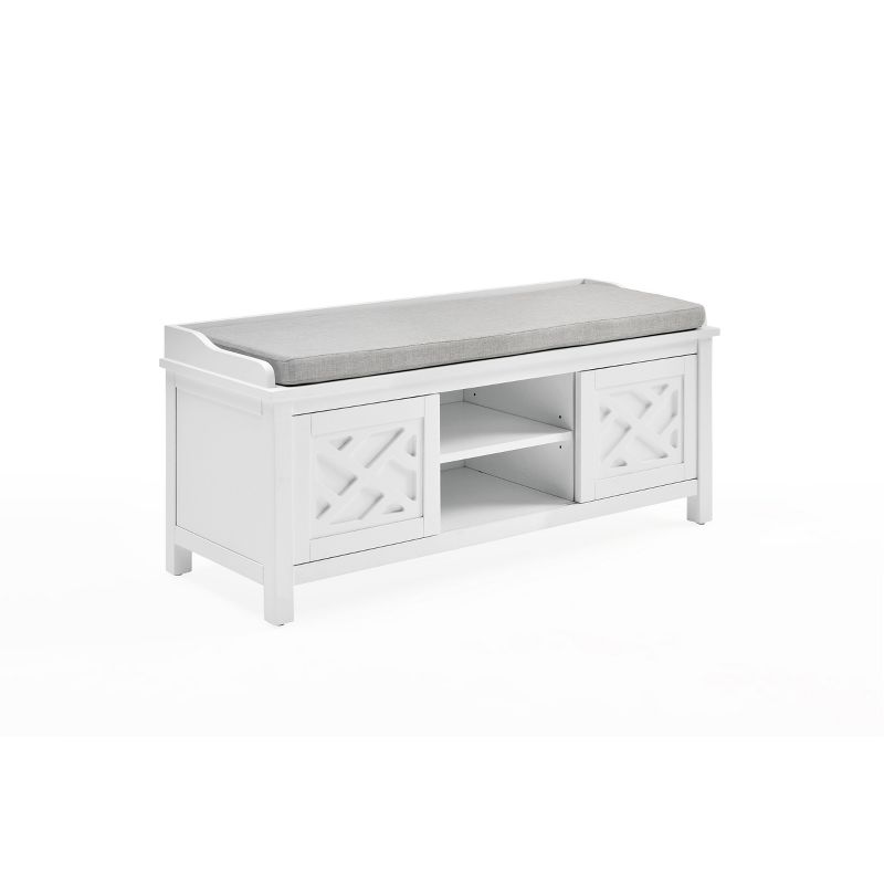 45&#34; Middlebury Wood Storage Bench with Cushion White - Alaterre Furniture, 1 of 11