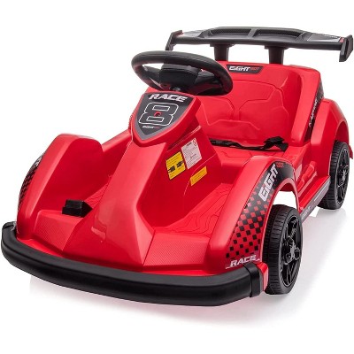 Costway 6V Electric Go Kart for Kids Electric Ride On Car w/ 2.4G Remote Control w/Soft Start Sound and Music Function