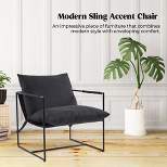 FERPIT Upholstered Sling Accent Chair with Metal Frame Modern Style
