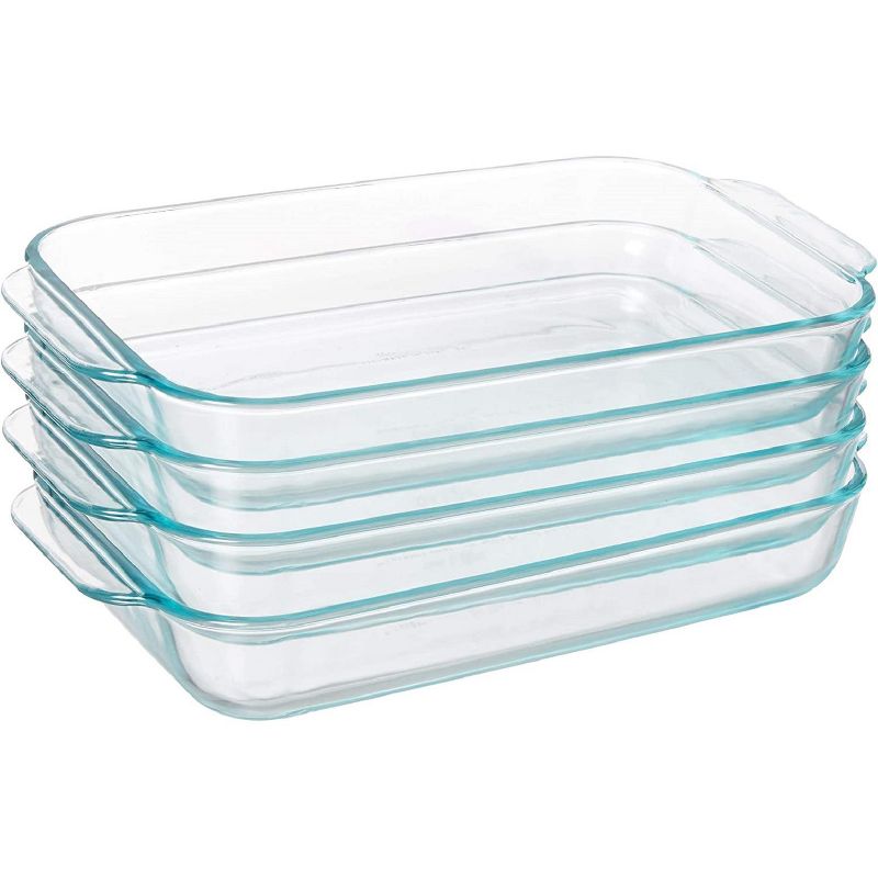 Pyrex Basics 2 Quart Oblong Glass Baking Dish, Clear ( Set of 4), 2 of 7
