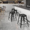 Emma and Oliver Commercial Grade 24"H Backless Distressed Metal Indoor-Outdoor Counter Stool - 2 of 4