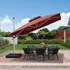 PURPLE LEAF 11ft Patio Umbrella Outdoor Square Double-Top Aluminum Umbrella Cantilever Patio Umbrella for Garden Deck Pool Patio - 2 of 4