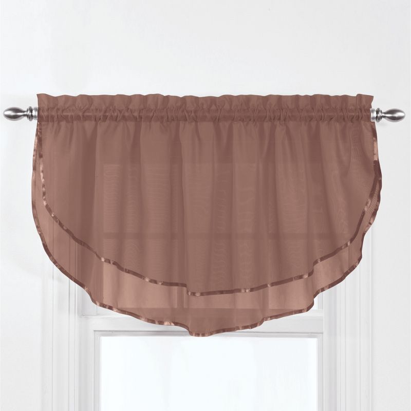 Collections Etc Elegance Sheer Ascot Window Valance, Allows Light to Enter While Maintaining Privacy - Decorative Accent for Any Room in, 2 of 4