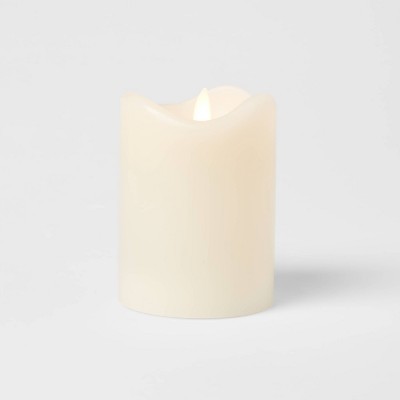 4&#34; x 3&#34; LED Flickering Flame Candle Cream - Threshold&#8482;