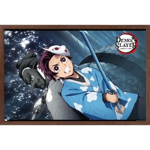 Trends International Demon Slayer - Tanjiro & Urokodaki Forest Framed Wall Poster Prints - 1 of 4