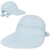 SUN CUBE Women Sun Hat for Outdoor UV Protection, Wide Brim Sun Hat Ponytail, Convertible Zip-Off Beach Hat Visor - 2 of 4