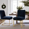 Set of 2 Mason Modern Dining Chairs With Gold Metal Sled Base Upholstered Fabric Dining Chairs-Maison Boucle - 2 of 4
