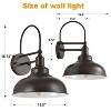 DAKAFUL 2PACKS Dusk to Dawn Gooseneck Barn Light, Outdoor Wall Sconce Farmhouse Exterior Wall Mount Crimson & White - 3 of 4