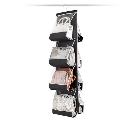 Hanging Purse Organizer Handbag Organizer 6 Easy Access Pockets Hanging  Purse Handbag Organizer Hanging Closet Storage Bag