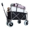 Whisen Two Pieces, Heavy-Duty 500lb Capacity Beach Wagon, Compact 225lb Foldable Utility Cart w/Straps - Black & Orange - 2 of 4