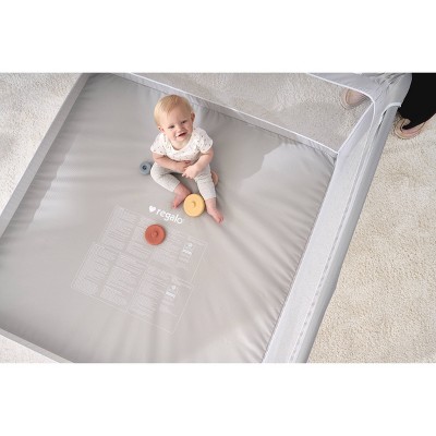 Gray Mesh Portable Soft Sided Baby Playpen