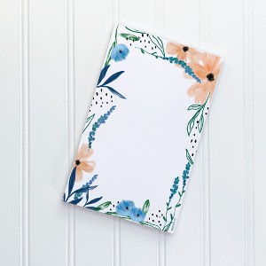 Indigo 5" x 8" Floral Notepad by Ramus & Co (50 Heavyweight Tear-Off Sheets) - 1 of 3