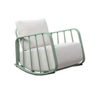 TOV Furniture Violette Upholstered Outdoor Rocking Chair in Cream Fabric