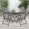 Tangkula Folding Patio Chairs Set of 4 Lounge Chairs w/ 10-Level Adjustable Backrests - 2 of 4