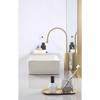 White with gold trim Vessel Bathroom Sink Basin in White Ceramic Single Basin Ceramic Farmhouse Kitchen Sink with Basket Strainer - 3 of 4