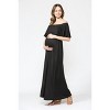 Hello Miz Women's Off Shoulder Ruffle Maternity Maxi Dress - 2 of 4