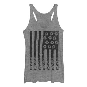 Women's Lost Gods Daisy American Flag Racerback Tank Top - 1 of 3