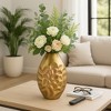 Decorative Textured Metal Vase for Livng Room Decor - Contemporary Home Accent Perfect for Bedroom, Office, and Tabletop Decor - 15", Bronze - 3 of 4