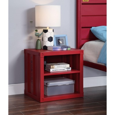NicBex Metal Nightstand with 2 Open Storage Compartment,Bedside Table with USB Ports for Bedroom,Living Room