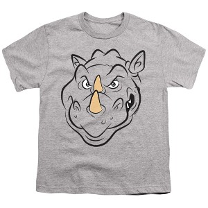 Teenage Mutant Ninja Turtles Rocksteady Face Kids T Shirt For Youth  Athletic Heather  X Small - 1 of 4
