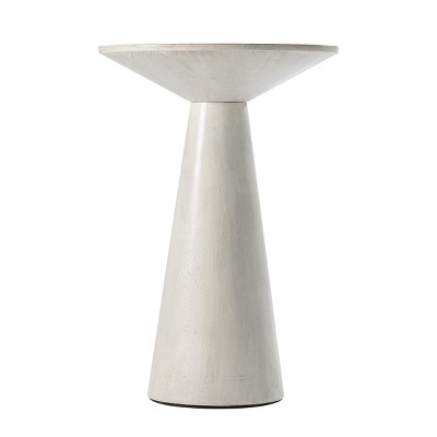 JIONJOY Rustic Round Pedestal Side Table - Farmhouse Martini Table with Tapered Base for Living Room, Bedroom or Small Spaces