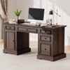 Vipbear 60" Rustic Executive Desk,Wood Computer Office Desk with Drawers & Cabinet, Large Capacity Home Office Desk Workstation for Home,Study,Work - 3 of 4