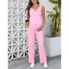 lxt- Women's Maternity 2 Piece Outfits Tank Top and Wide Leg Pants Lounge Set - 4 of 4