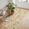 Boho Floral Area Rug , SoftFaux Wool Shag Rugs Farmhouse Washable Anti Slip Large Carpet Rug for Entryway Bedroom Living Room Hallway and Laundry Room - 3 of 4