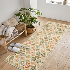 Washable Vintage Oriental Rug Non Slip Backing Easy Care for Living Room Bedroom - 1 of 4