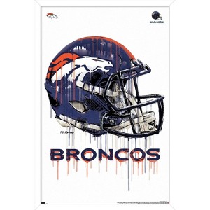 Trends International NFL Denver Broncos - Drip Helmet 20 Framed Wall Poster Prints - 1 of 4