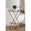 Roxie Rose 2 Tier Pedestal Stand Antique Gold - StyleCraft: Mirrored Glass, Elegant Metal Frame - 4 of 4
