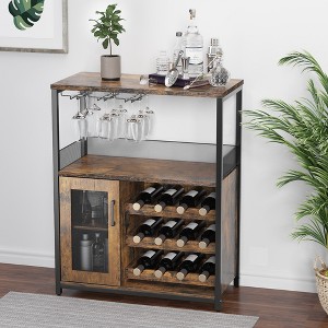 CuisinSmart 36''H Home Wine Cabinet,  w/Detachable Rack and Glass Holder Kitchen Buffet Sideboard w/Storage Shelf for Living Room,Dining Room, Retro - 1 of 4