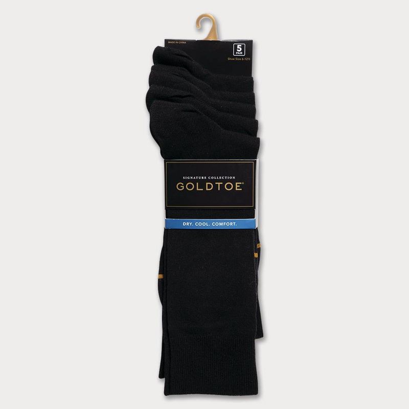 Signature Gold by GOLDTOE Men's Flat Knit Crew Socks 5pk, 2 of 4