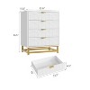 Zstar Bedroom Dressing Table, 4 Drawer Dresser with Metal Legs - 2 of 4
