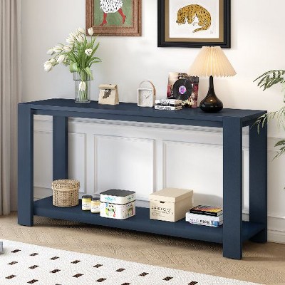 PAGED Minimalist Console Table with Bottom Shelf, Entryway Sofa Side Table, Narrow Entryway Table for Hallway, Living Room, Foyer, Corridor