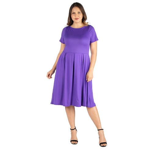 24seven Comfort Apparel Women's Maternity Midi Dress-lilac-2x : Target