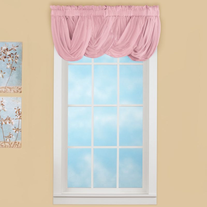 Collections Etc Scoop Two-Piece Rod Pocket Solid-Colored Sheer Valances for Windows, Decorative Accent and Added Privacy for Any Room in, 2 of 6