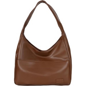 Vegan Leather Tote Bag Purse Stylish Casual Trendy Large Soft Shoulder Bag - 1 of 4