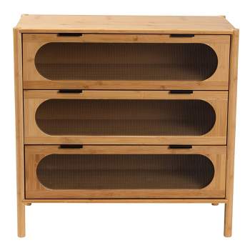 Naresh Bamboo Wood 3 Drawer Storage Cabinet Natural Brown - Baxton Studio